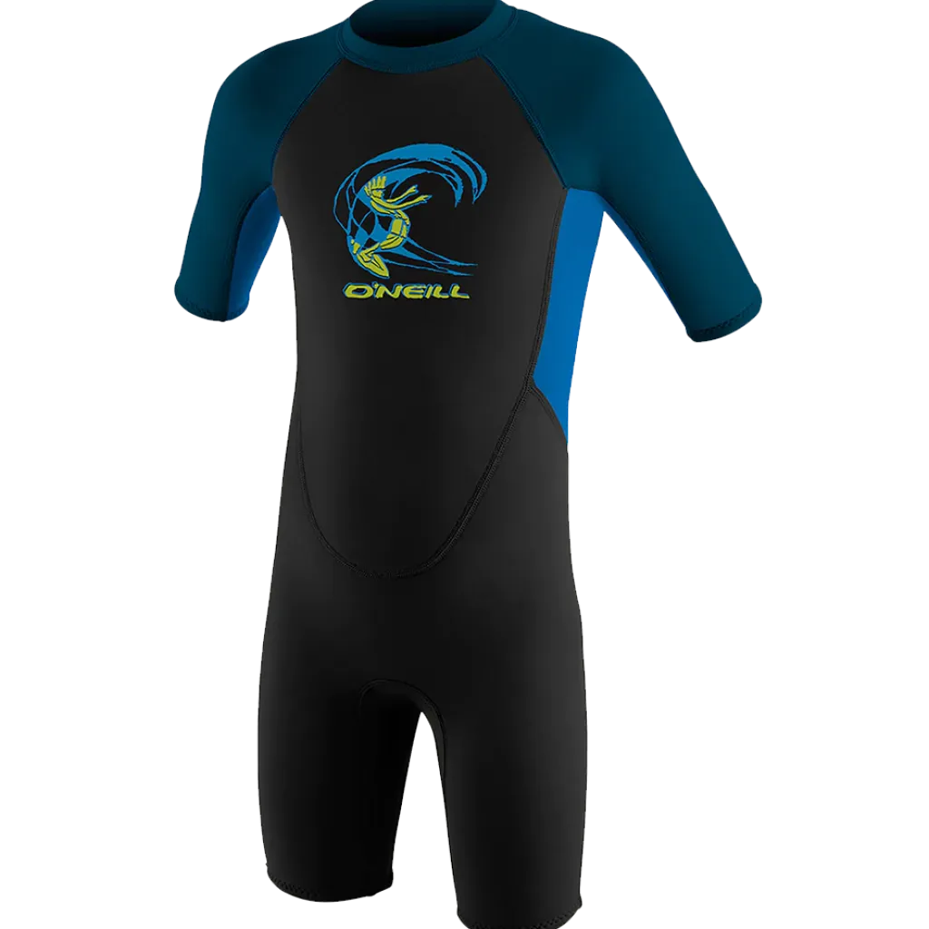 Toddler Reactor II 2MM Back Zip S/S Spring Wetsuit - Black/Ocean/Slate<O'Neill New
