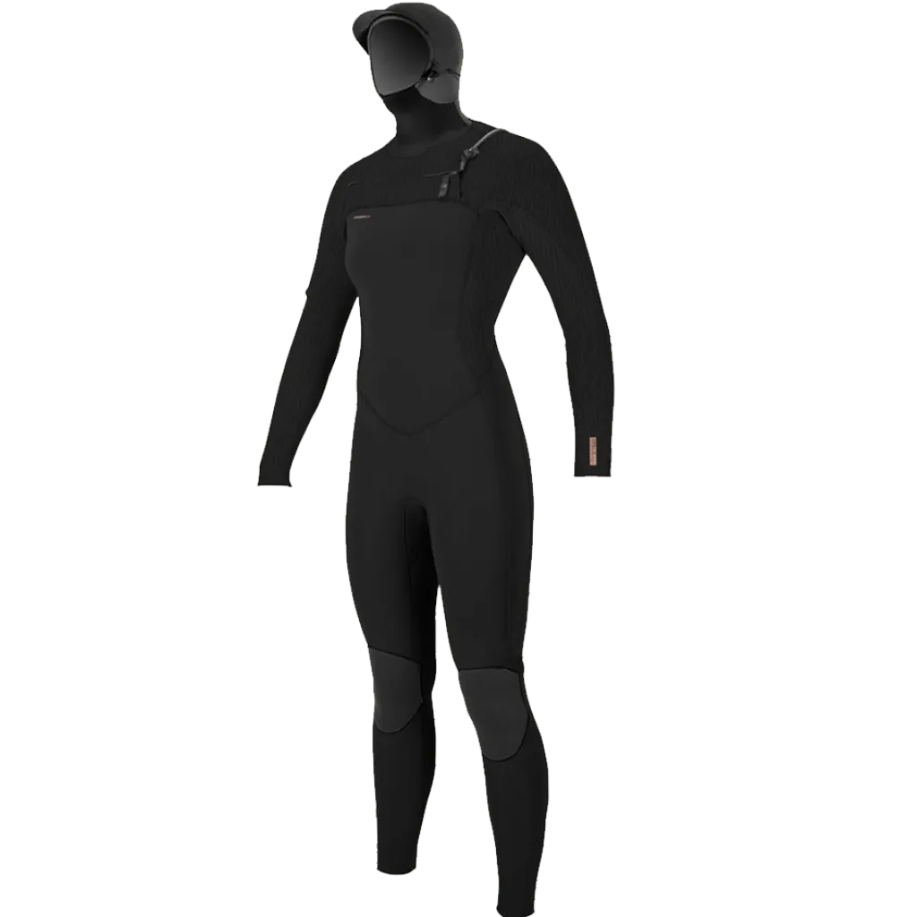 Women's Hyperfreak 5/+mm Chest Zip Full Wetsuit w/ Hood<O'Neill Clearance