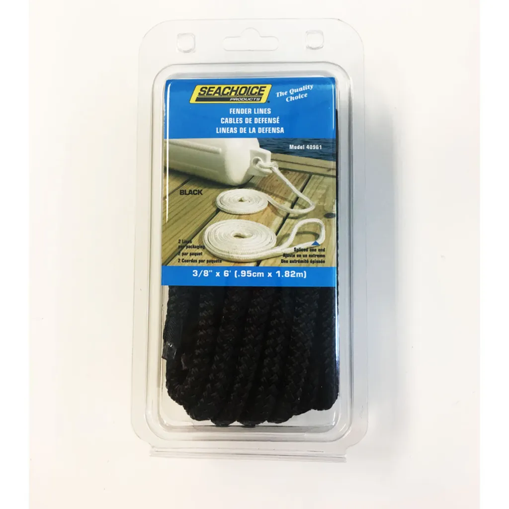 Fender Lines 3/8" x 6' (Black)<Seachoice New